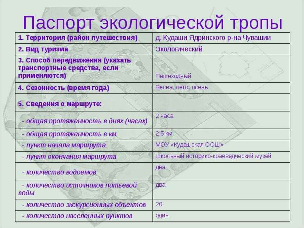 Паспорт экологического проекта для детей старшего дошкольного возраста