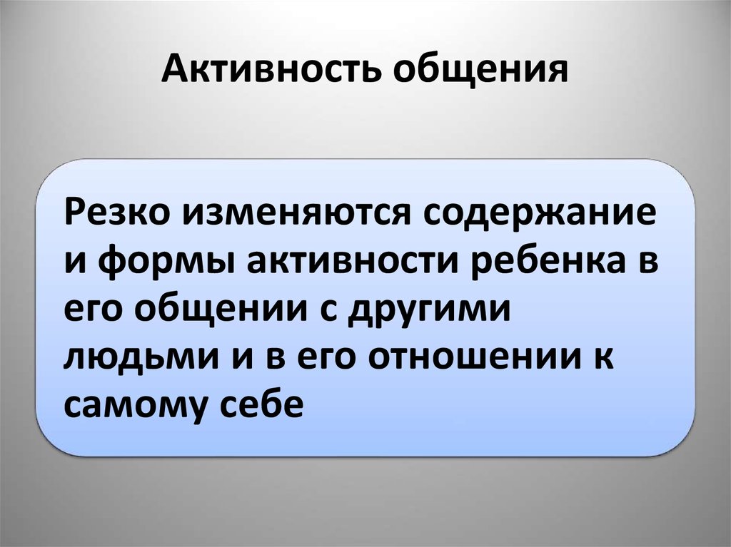 Активность общения. Активность в общении. Ключевая активность - общение.