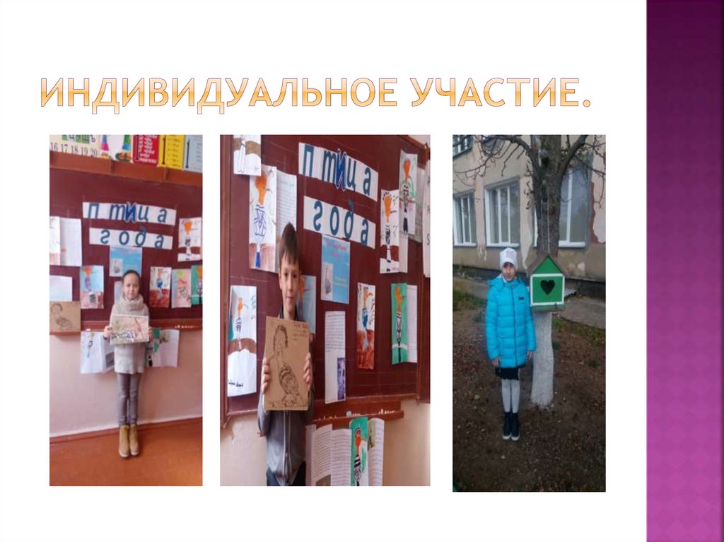 Индивидуальное участие.