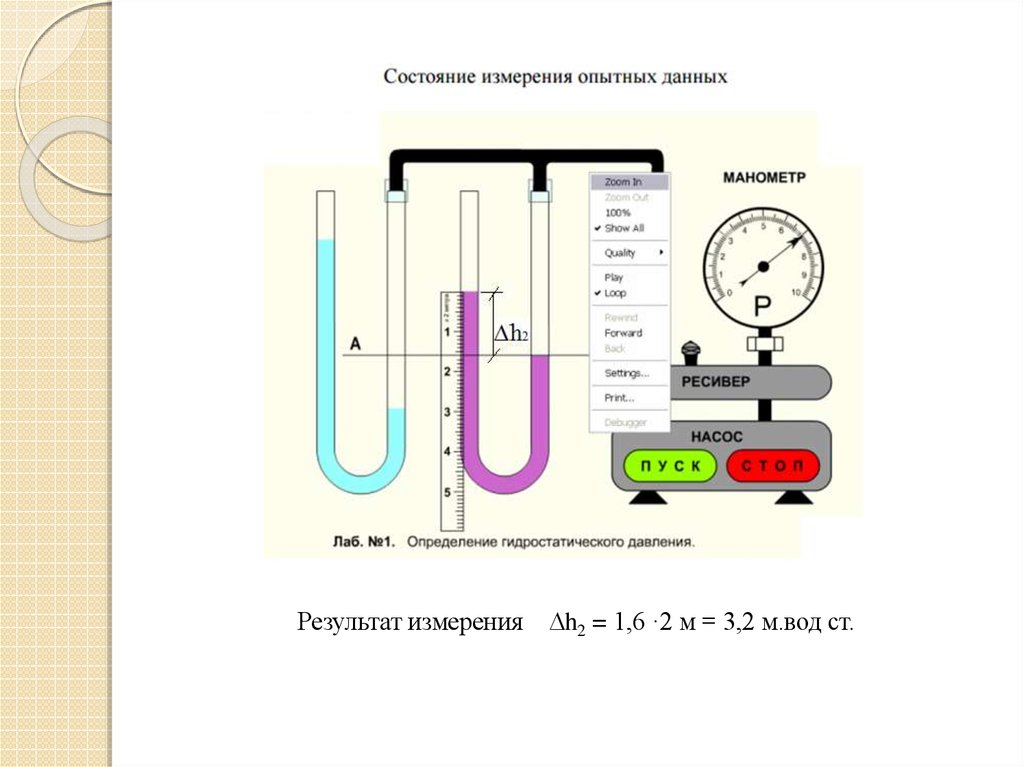 Определение гидростатического давления - презентация онлайн
