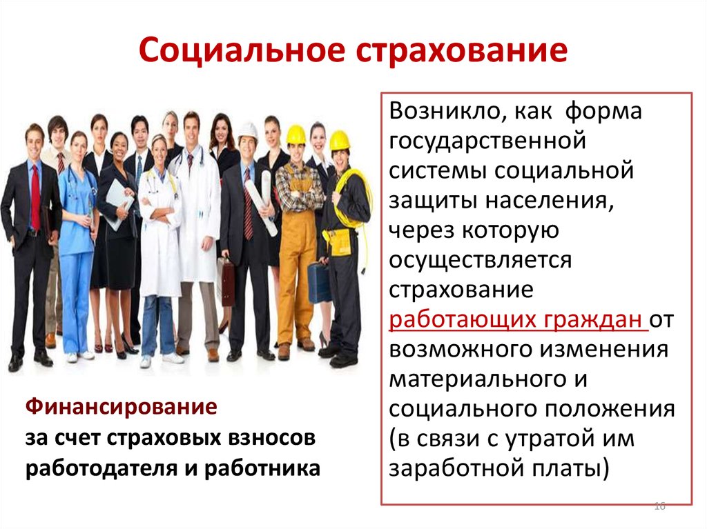 Условия социального страхования работника