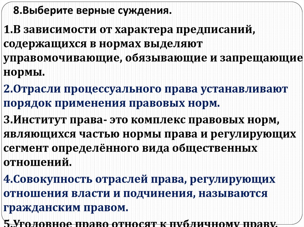 Верные суждения о выборах