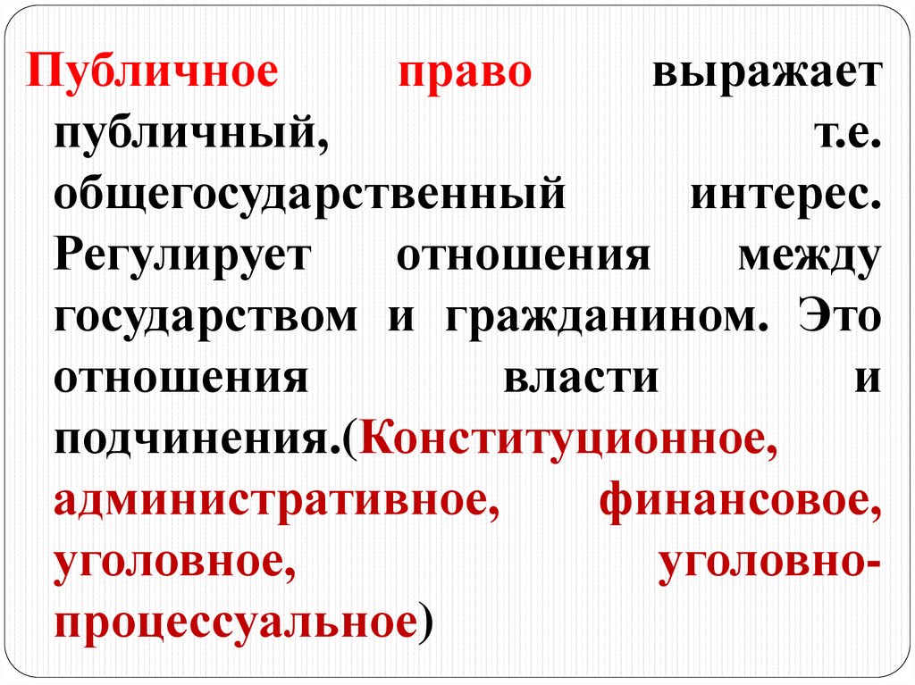 Право выражено. Отношения власти-подчинения. Публичное право выражает публичный интерес. Регулирование властных отношений. Публичное право регулирует отношение власти и.