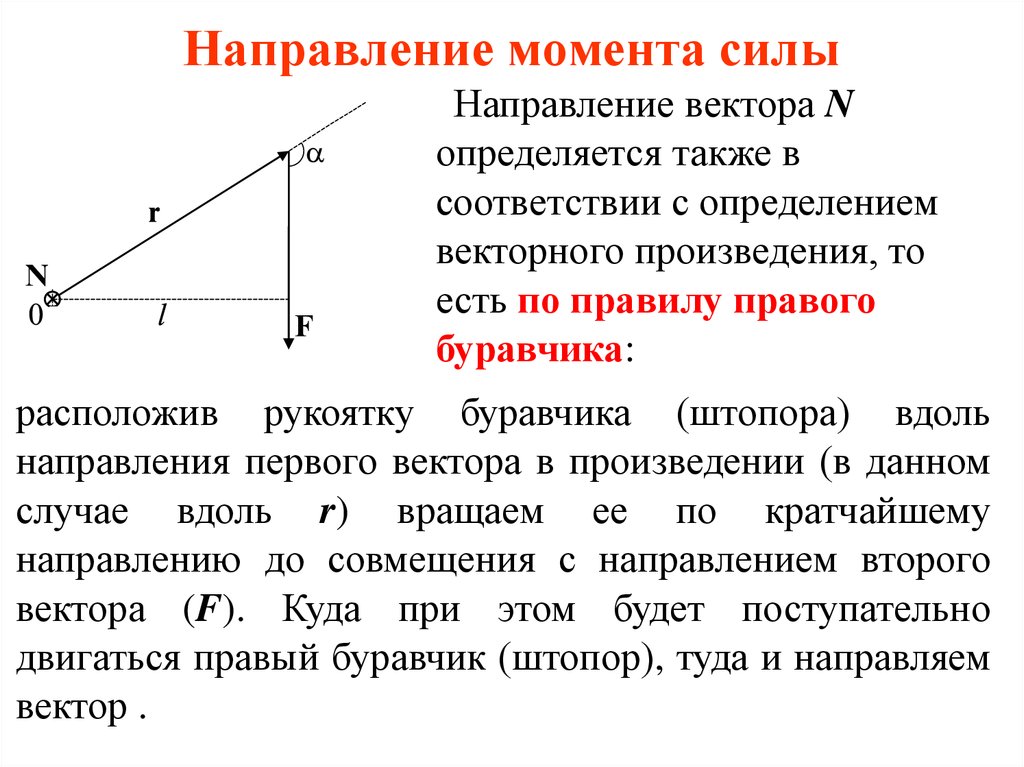 Момент силы угол. Как направлен вектор момента силы. Направление момента силы. Как направлен момент силы. Определение направления момента силы.