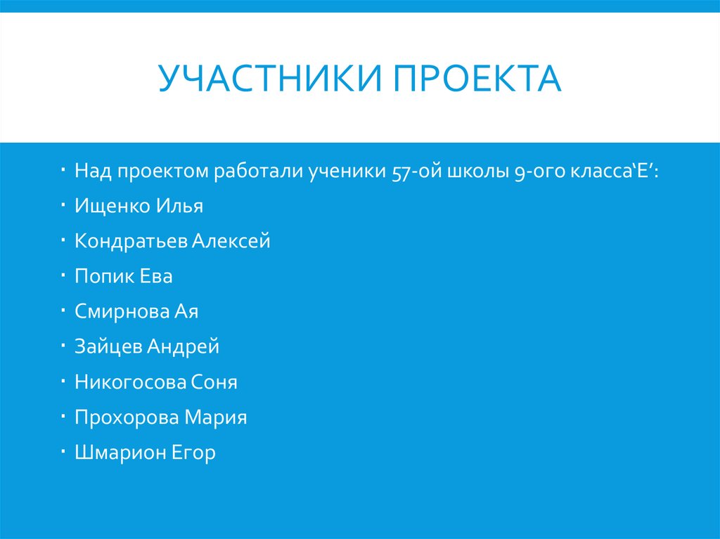Участники проекта