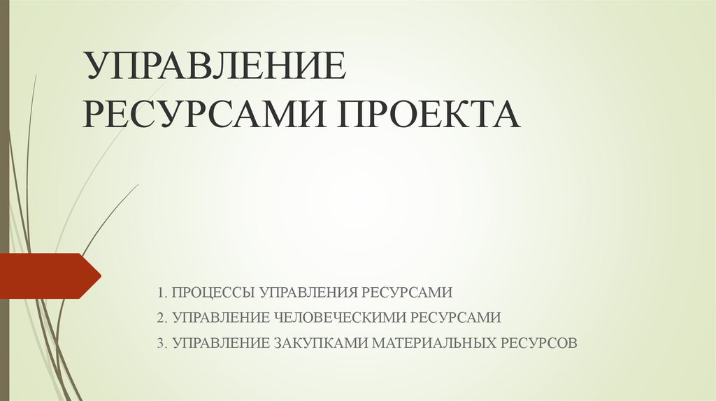 Управление ресурсами проекта управление закупками проекта