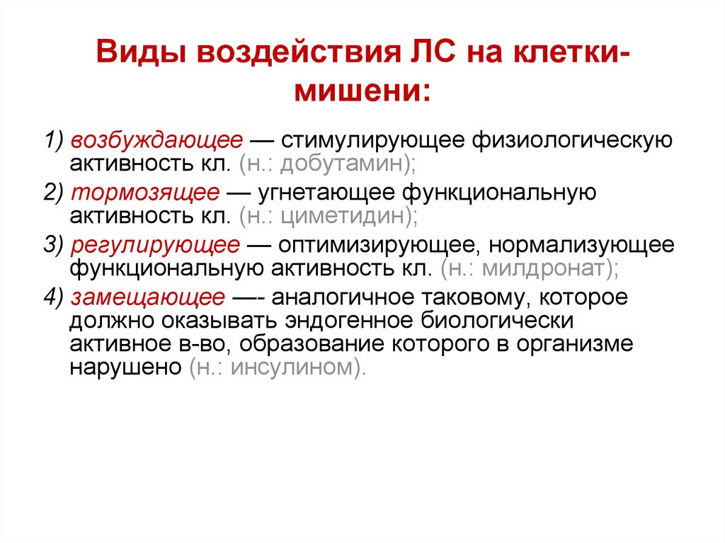 Типы воздействия в презентации