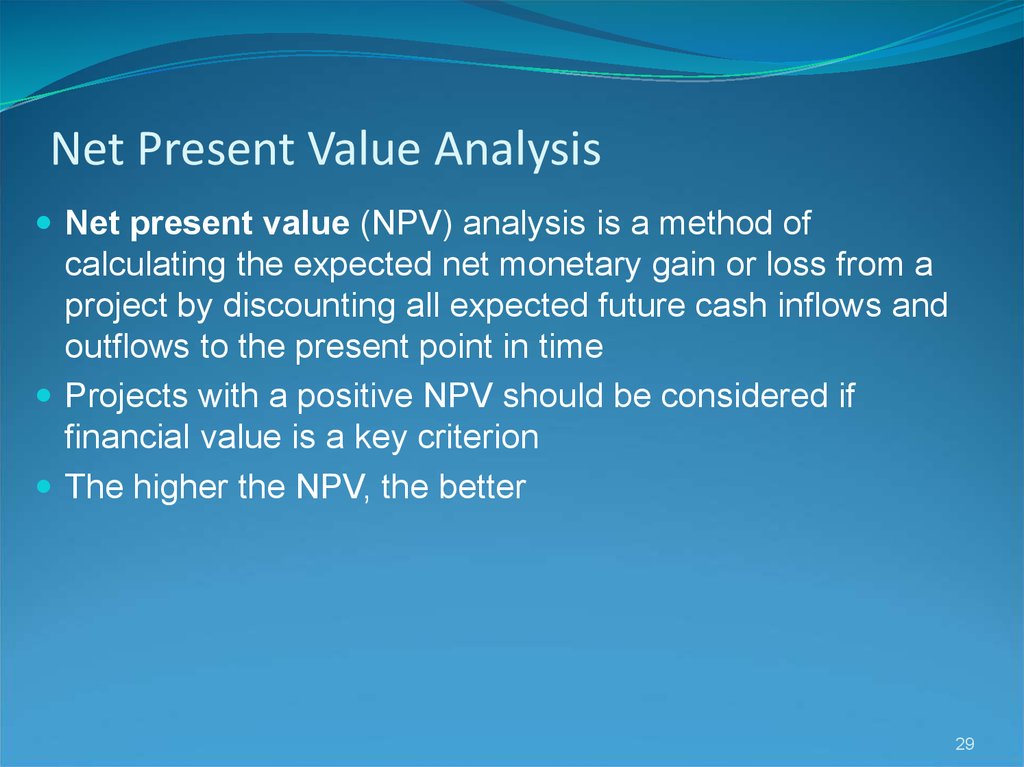 Net Present Value Analysis