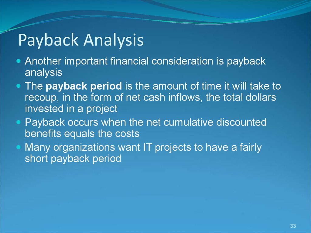Payback Analysis