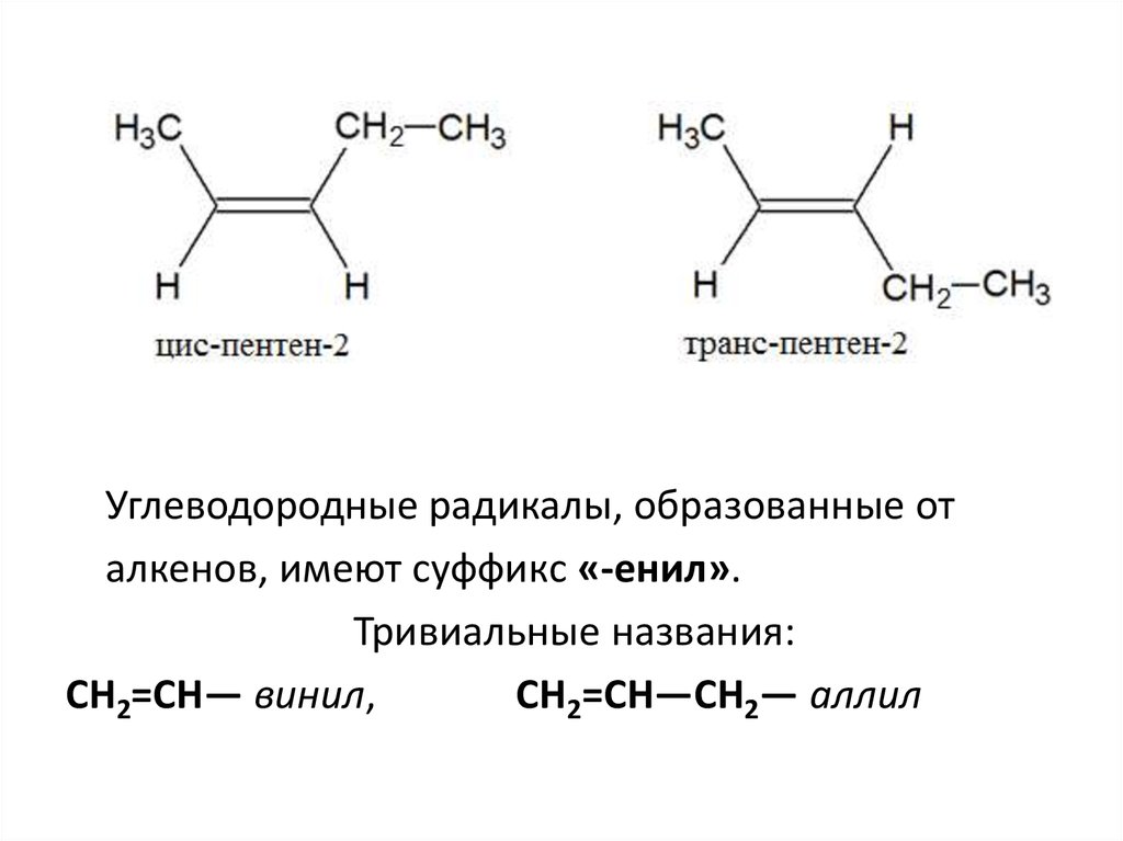 Алкены разветвленного строения