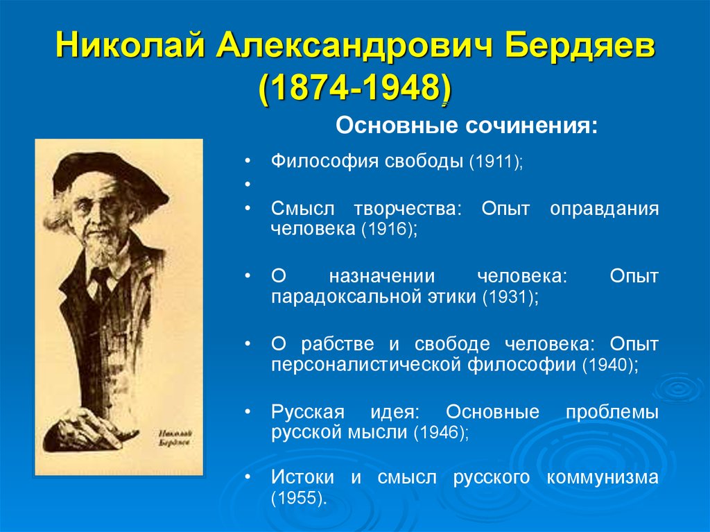 Бердяев николай александрович философия презентация