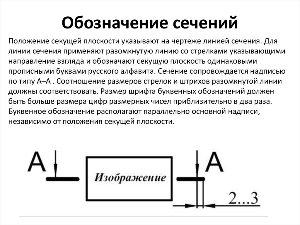 Гост сечения на чертеже