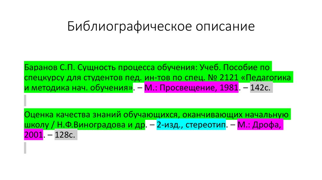Библиографическое описание