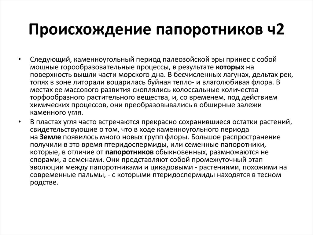 Происхождение папоротников ч2