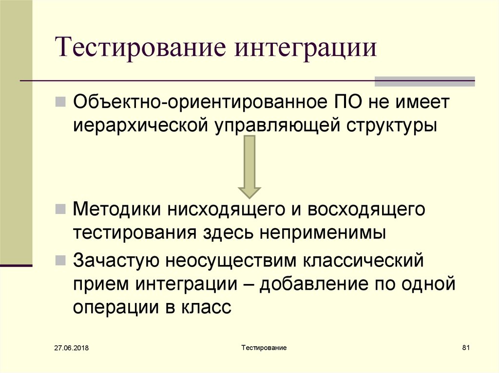 Интеграционное тестирование. Тестирование интеграции. Тестирование объектно-ориентированной интеграции. Методы интеграционного тестирования. Интеграционное тестирование пример.