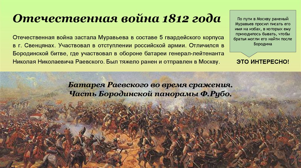 Где поучаствовать. Отечественной войны 1812 года Николая Раевского. Сражения Ермолова 1812.