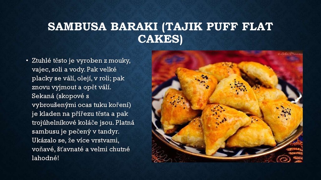 Sambusa Baraki (Tajik puff flat cakes)