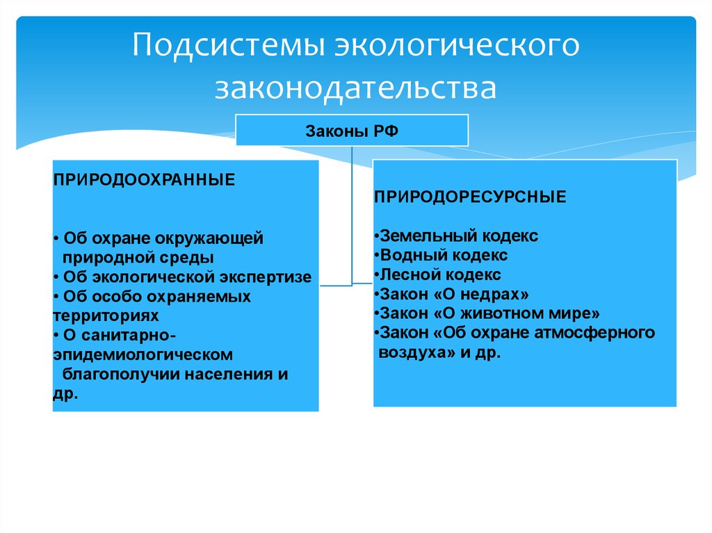 Экологическое право в схемах