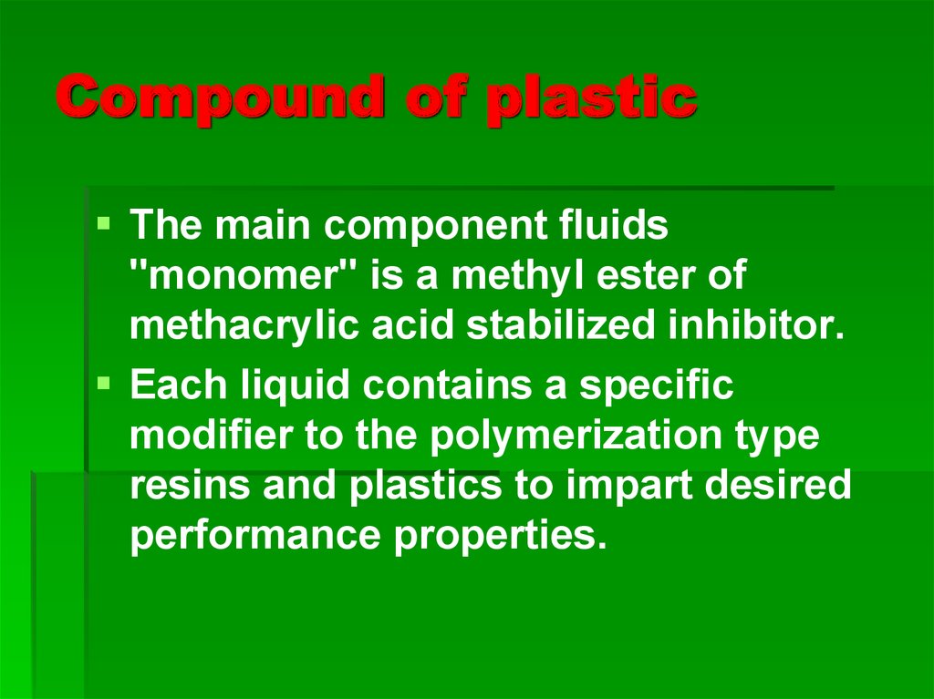 Compound of plastic