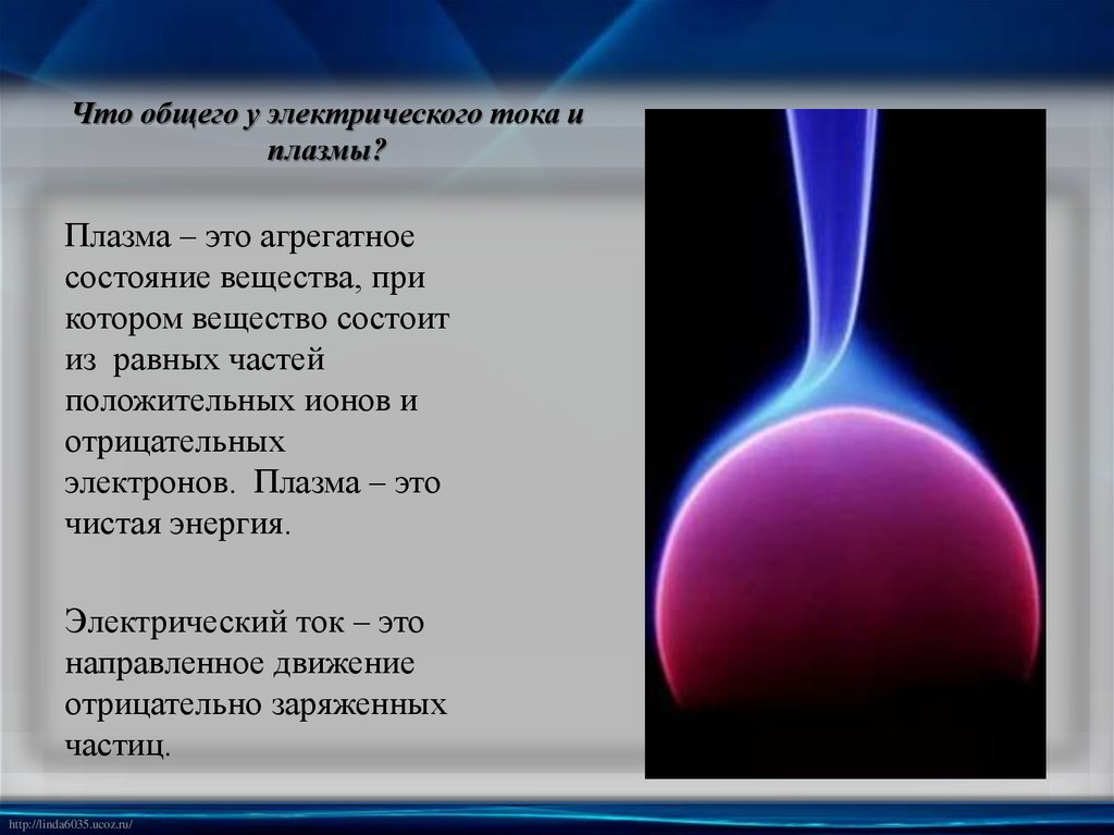 Что общего у электрического тока и плазмы?