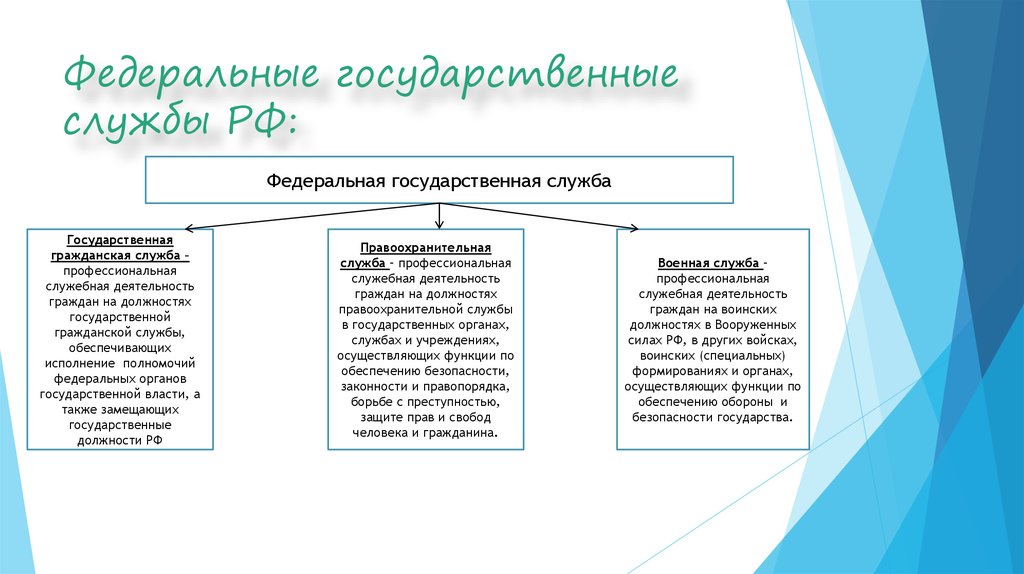 Виды федеральной государственной службы