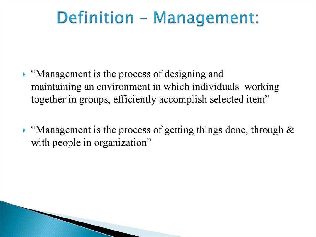 presentation in management definition