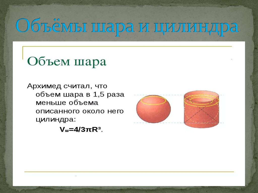 Емкость шарика. Объем шара и цилиндра. Шар и цилиндр Архимед. О шаре и цилиндре Архимед. Объем шара и объем цилиндра.