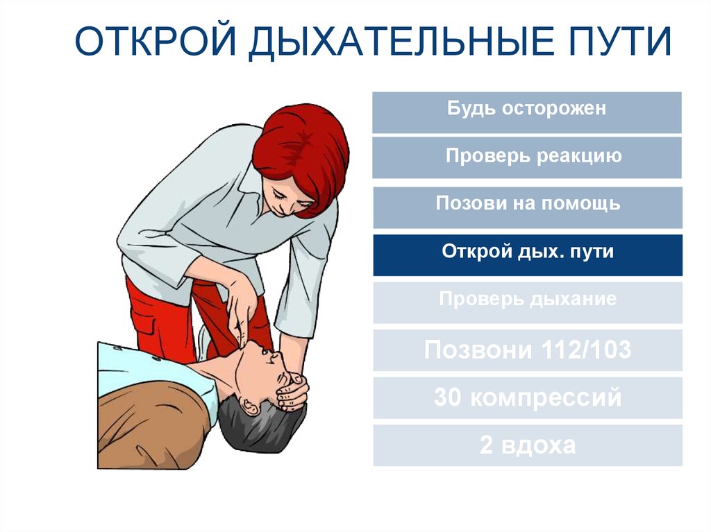 Проверь путь. Открыть дыхательные пути. Освободить дыхательные пути. Проверить проходимость дыхательных путей. Откройте дыхательные пути.