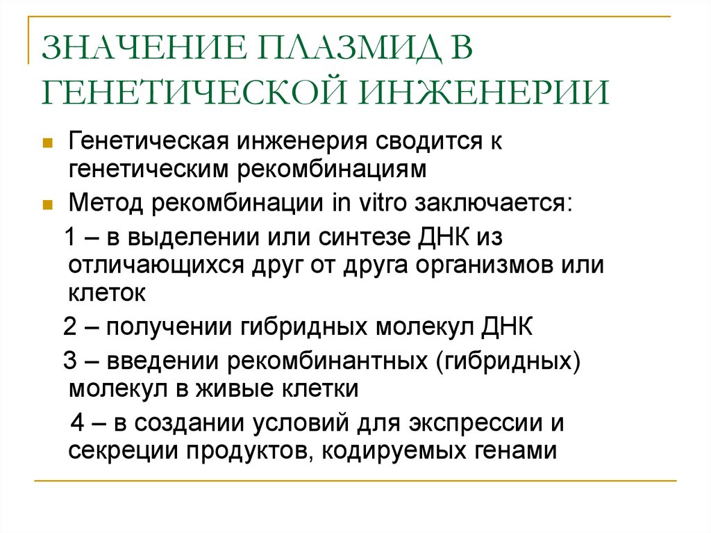 Свойства плазмид. Плазмиды в генной инженерии. Использование в генной инженерии плазмиды. Методы генетической инженерии. Плазмиды бактерий их функции.