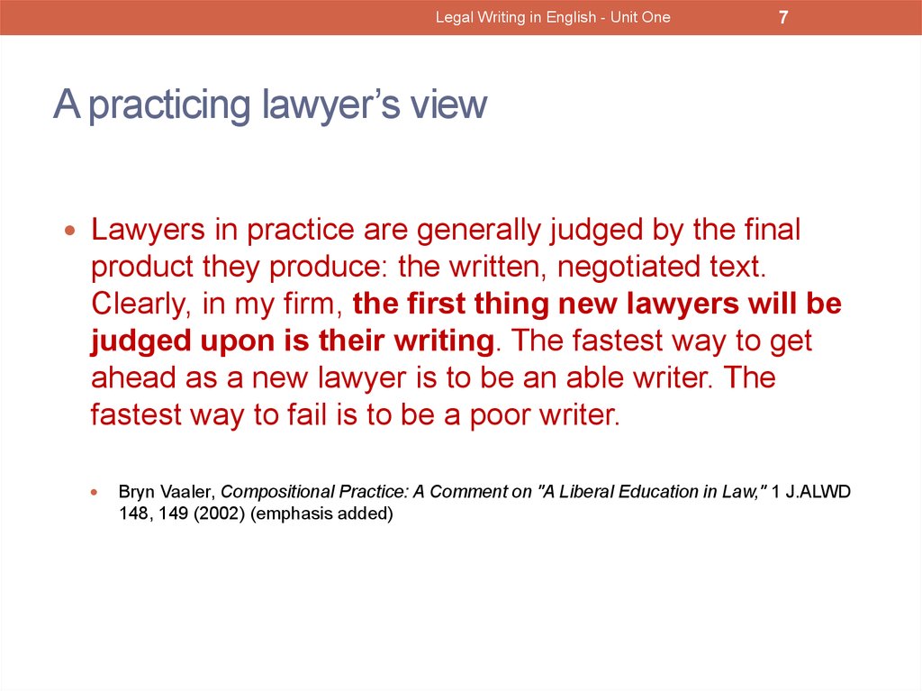 A practicing lawyer’s view