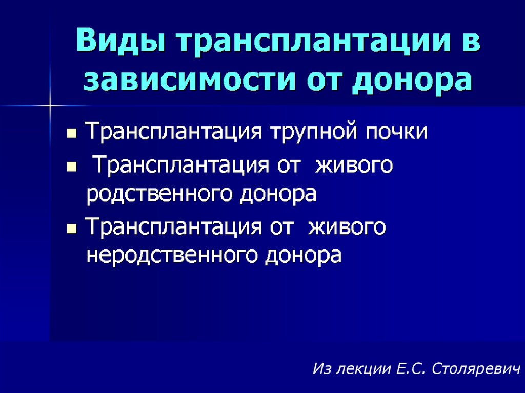 Трансплантация почек презентация