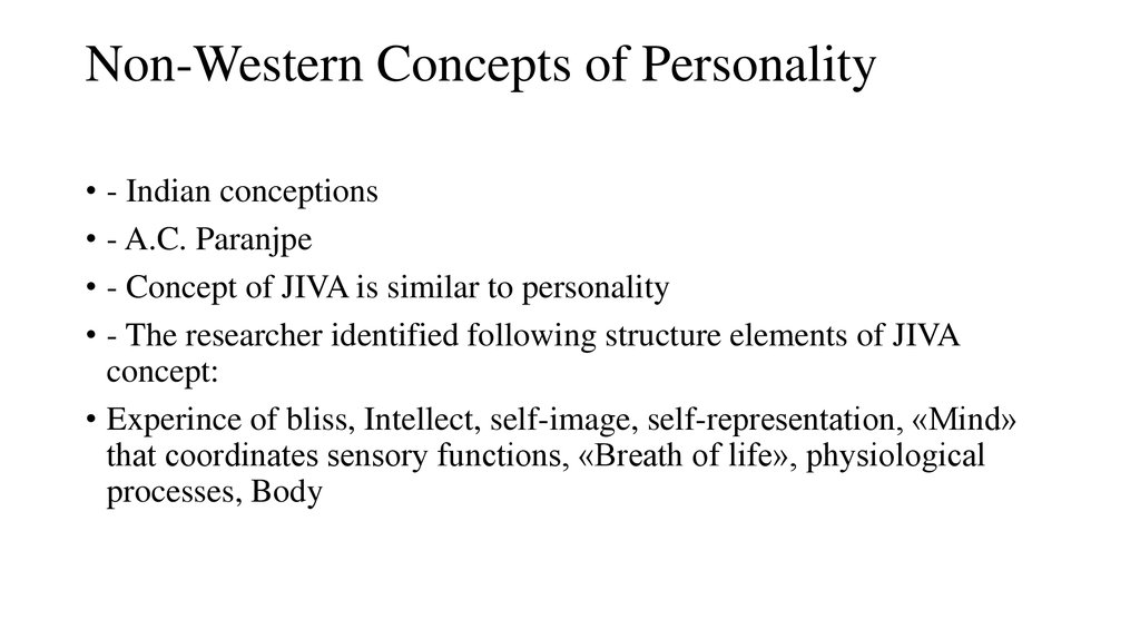 Non-Western Concepts of Personality