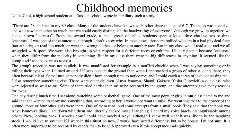 Childhood memories  