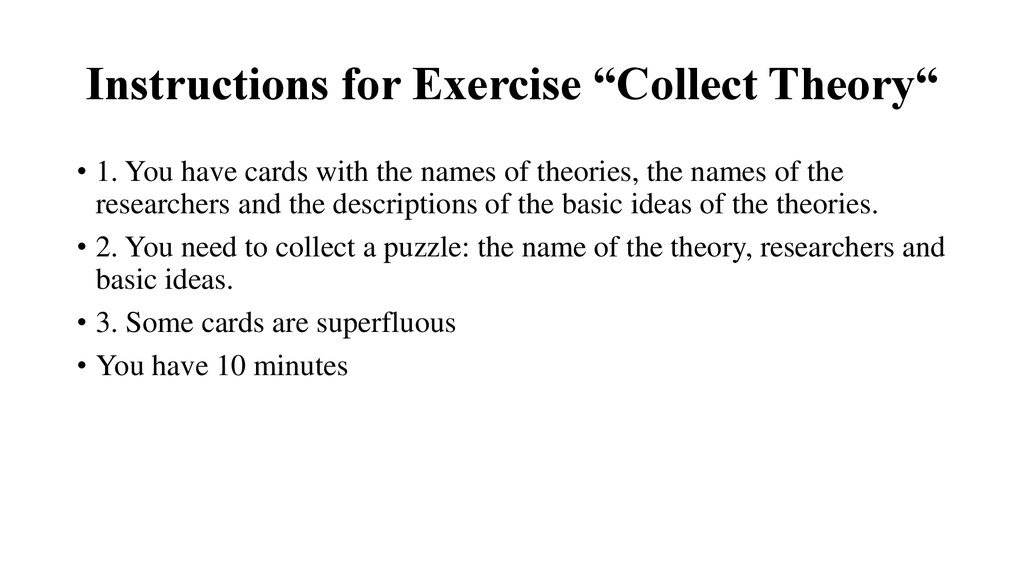 Instructions for Exercise “Collect Theory“