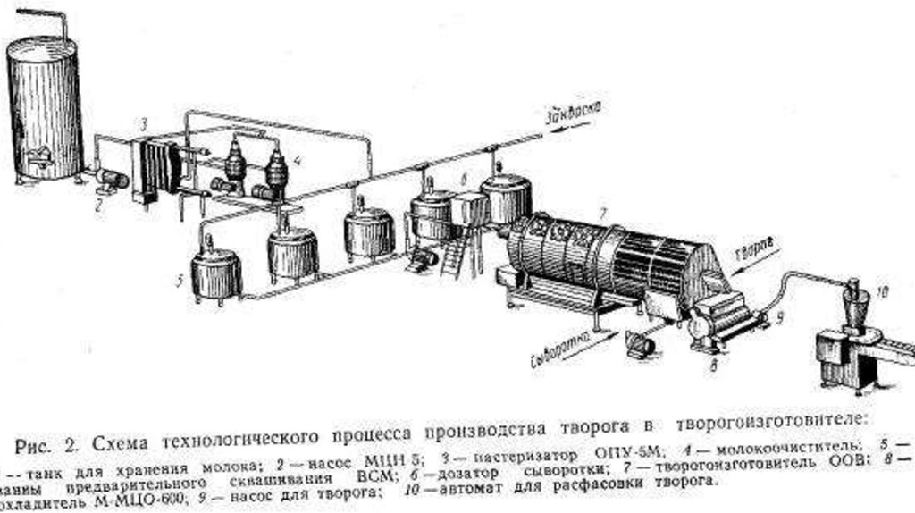 Технологическая схема творога традиционным способом