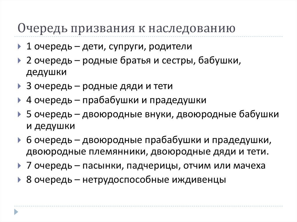 Закон очереди. Очередность призвания наследников по закону. Очереди призвания к наследованию. Порядок призвания к наследованию. Очередей призвания к наследованию наследников.