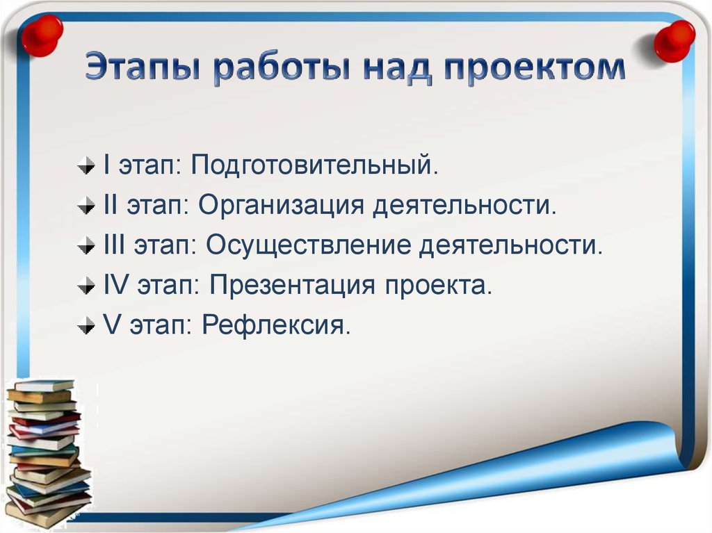 План работы над проектом в начальной школе образец