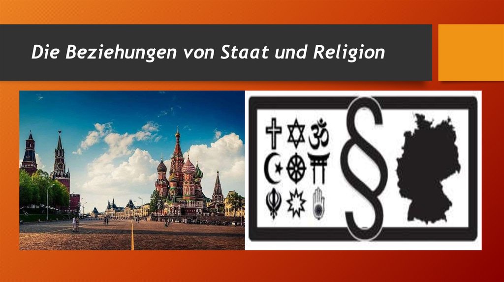 Die Beziehungen von Staat und Religion