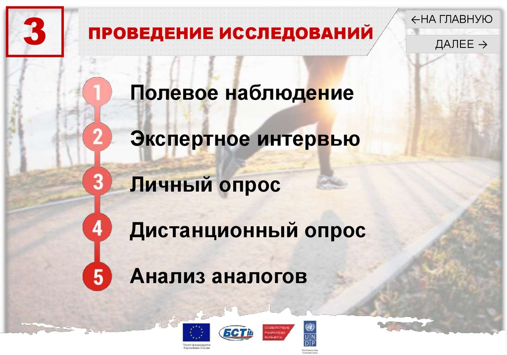 Полевое наблюдение Экспертное интервью Личный опрос Дистанционный опрос Анализ аналогов