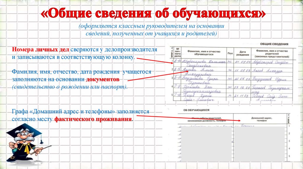 Информация об учениках. Сведения об обучающихся класса. Общие сведения об обучающихся в классном журнале. Сведения об обучающихся и их родителях. Общие сведения об обучающемся образец.