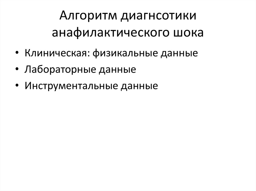 Анафилактический шок алгоритм