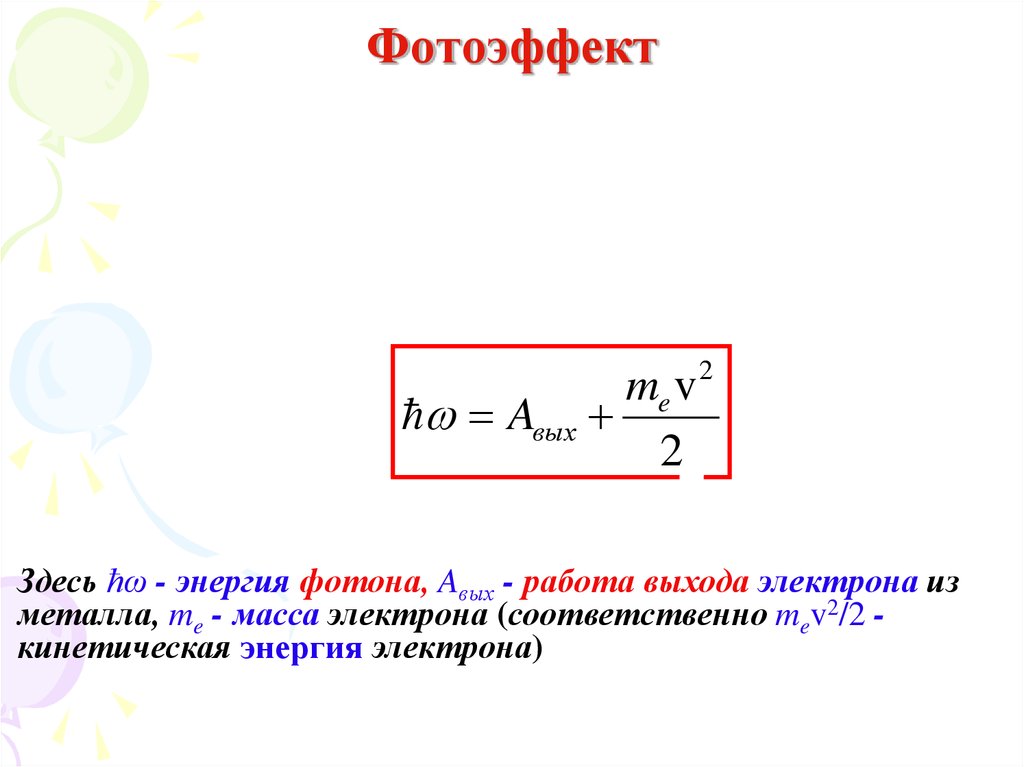 Энергия фотона выражается формулой