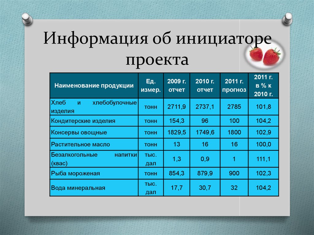 Сведения о проекте и компании инициаторе