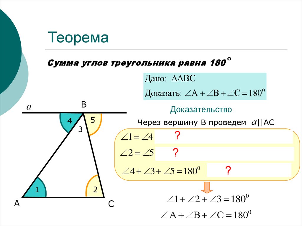 Сумма углов треугольника