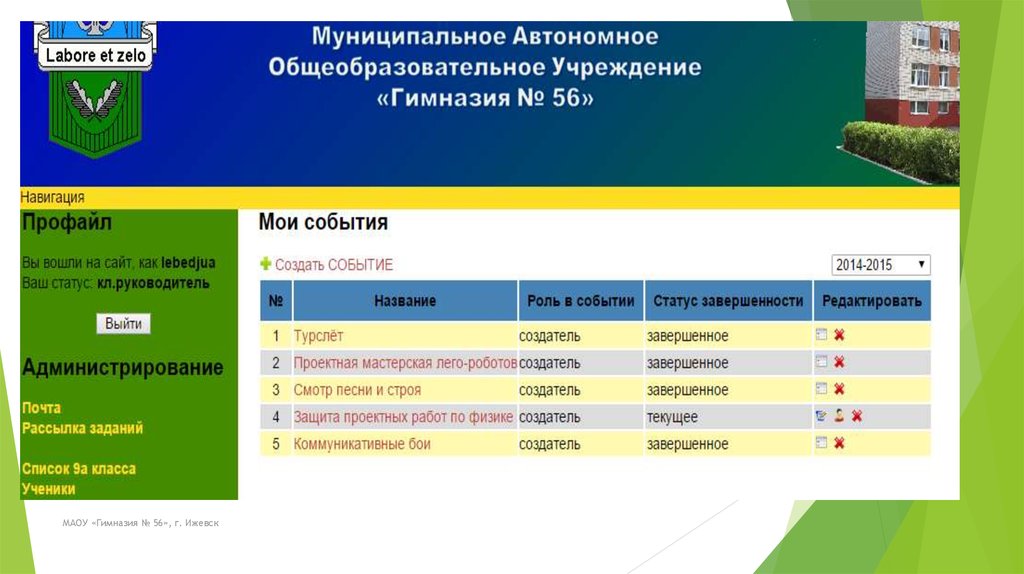 Создание образовательного события