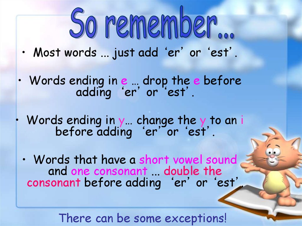 Rules For Adding Er And Est To Words