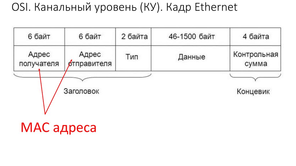 Посмотрите на рисунок укажите mac адрес назначения кадра ethernet