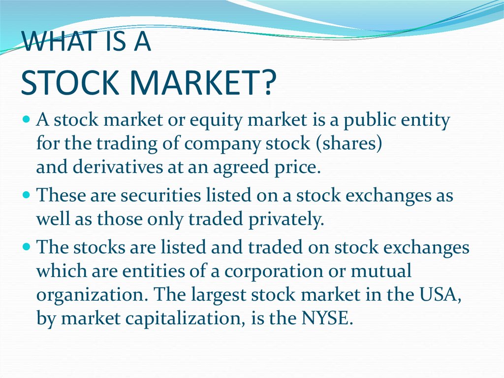 Stock Market And Trading презентация онлайн