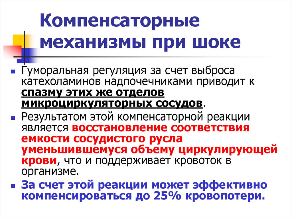 Восстановление соответствия. Компенсаторные механизмы. Компенсаторные реакции крови. Компенсаторные механизмы при. Изменения гемодинамики при шоке.