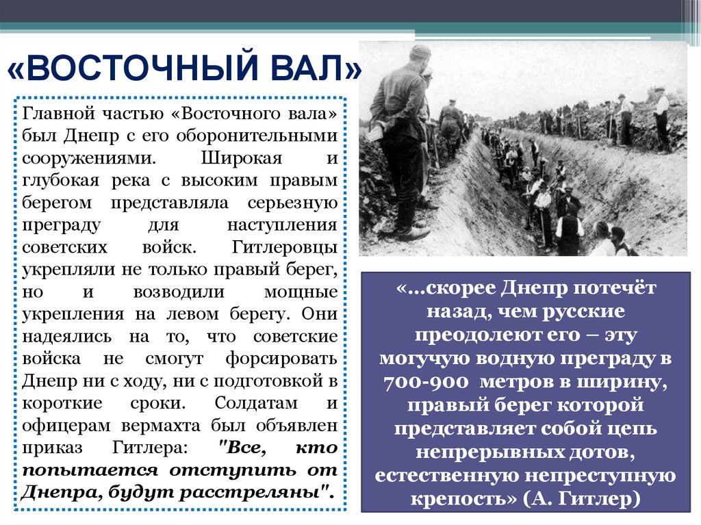 Когда было начато строительство оборонительной линии германских войск пантера вотан восточный вал